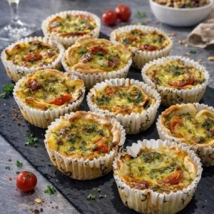 Mini quiche caprese