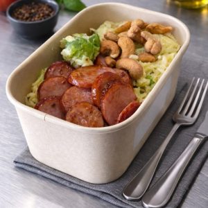 Spruitjesstamppot met teriyaki